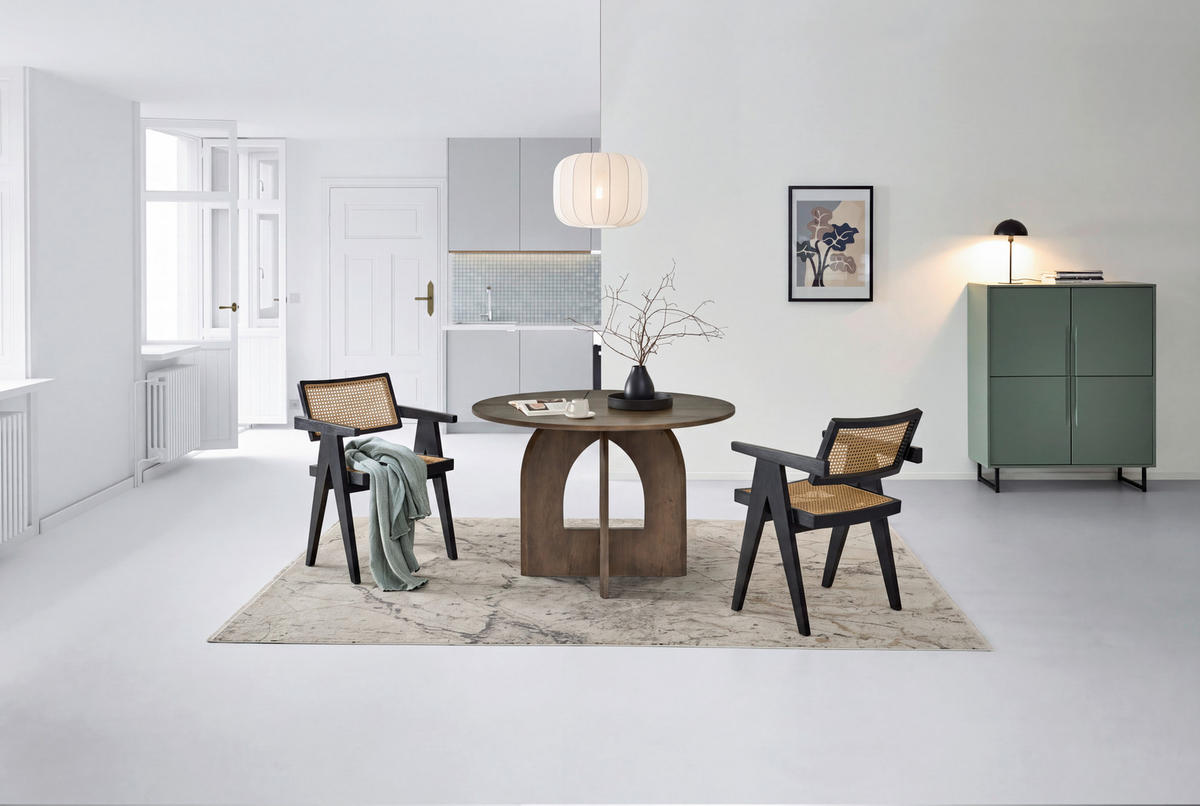 ESSTISCH 120/120/76 cm Echtholz  Holz rund Walnussfarben  - Walnussfarben, MODERN, Holz (120/120/76cm) - Livetastic