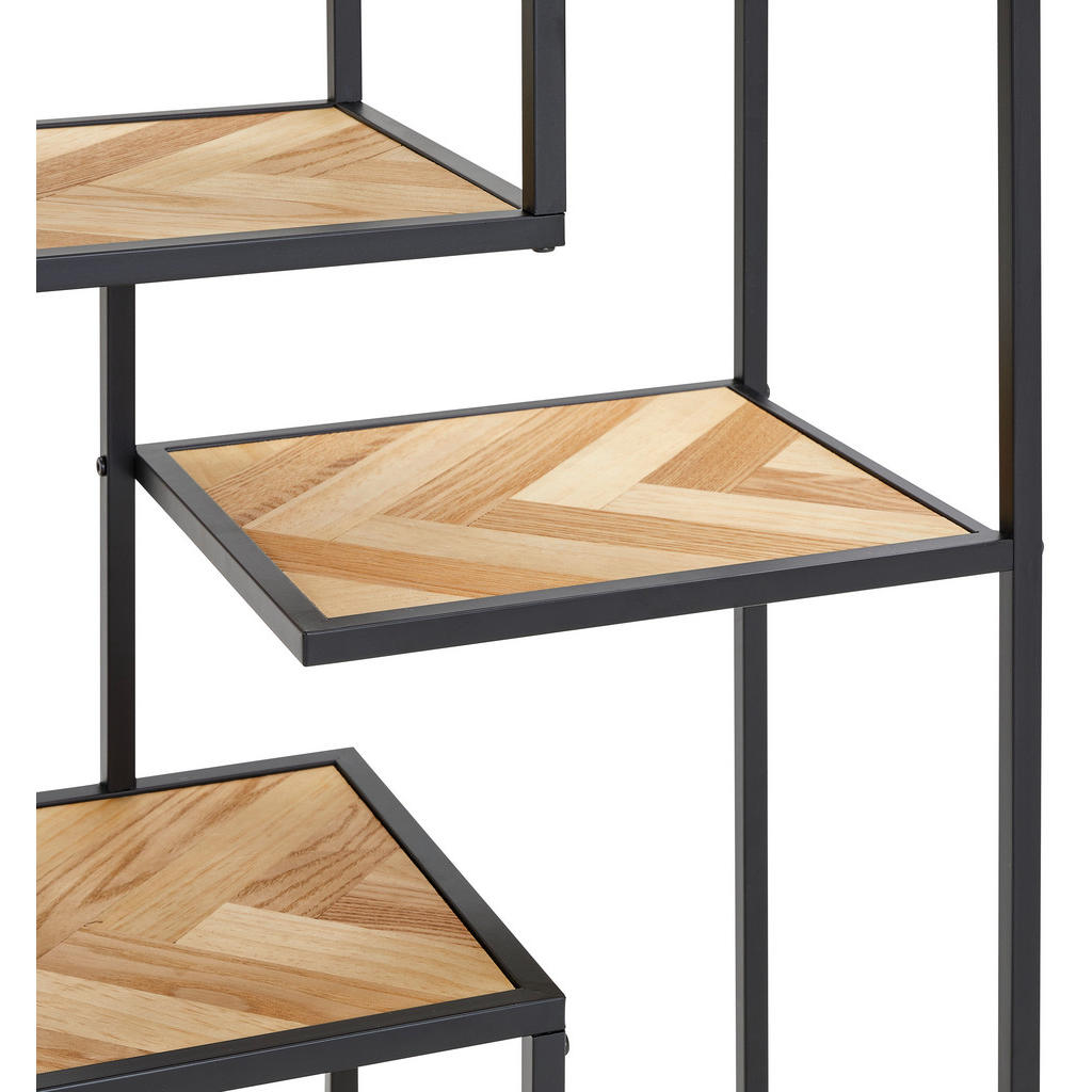 Thumbnail - Mid.you Regal, Schwarz, Kiefer, Holz, Metall, Holzwerkstoff, Tanne,Tanne, furniert, 4 Fächer, 76x121x32 cm, Wohnzimmer, ...