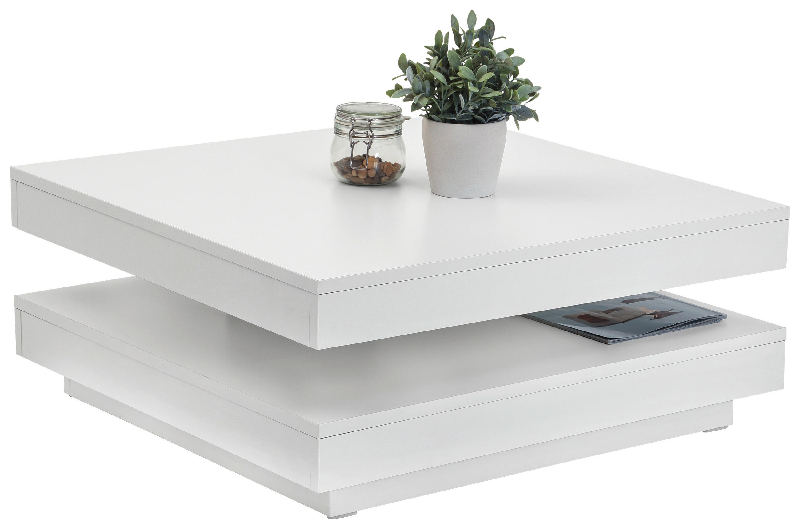 COUCHTISCH 67/67/35 cm quadratisch Weiß  - Weiß, Basics, Holzwerkstoff (67/67/35cm) - Boxxx