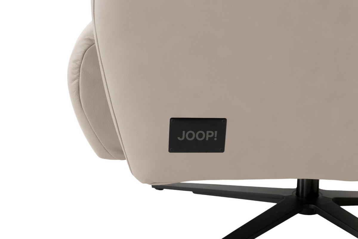 RELAXSESSEL Leder Beige  - Beige/Schwarz, Modern, Leder/Metall (66/110/83cm) - Joop!