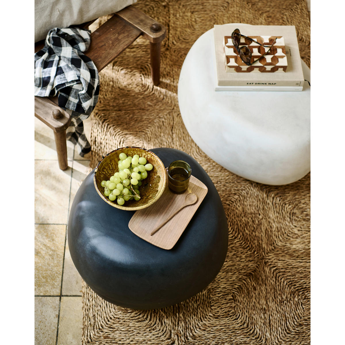 COUCHTISCH in Glas, Keramik 65/49/31 cm  - Anthrazit, Design, Glas/Keramik (65/49/31cm) - Livetastic