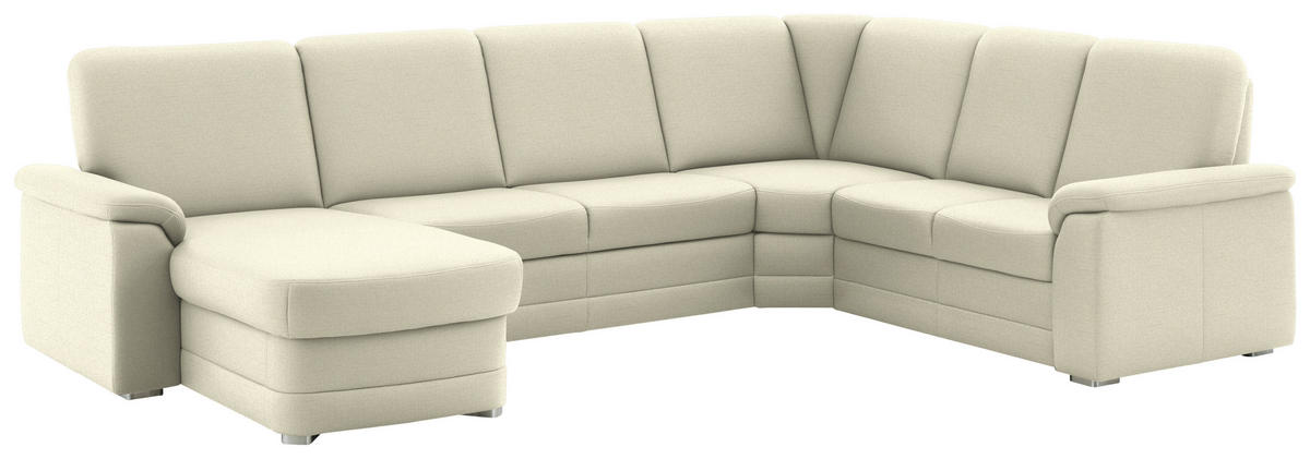WOHNLANDSCHAFT  in Chenille Beige  - Beige/Alufarben, KONVENTIONELL, Holz/Textil (160/329/235cm) - Beldomo Comfort