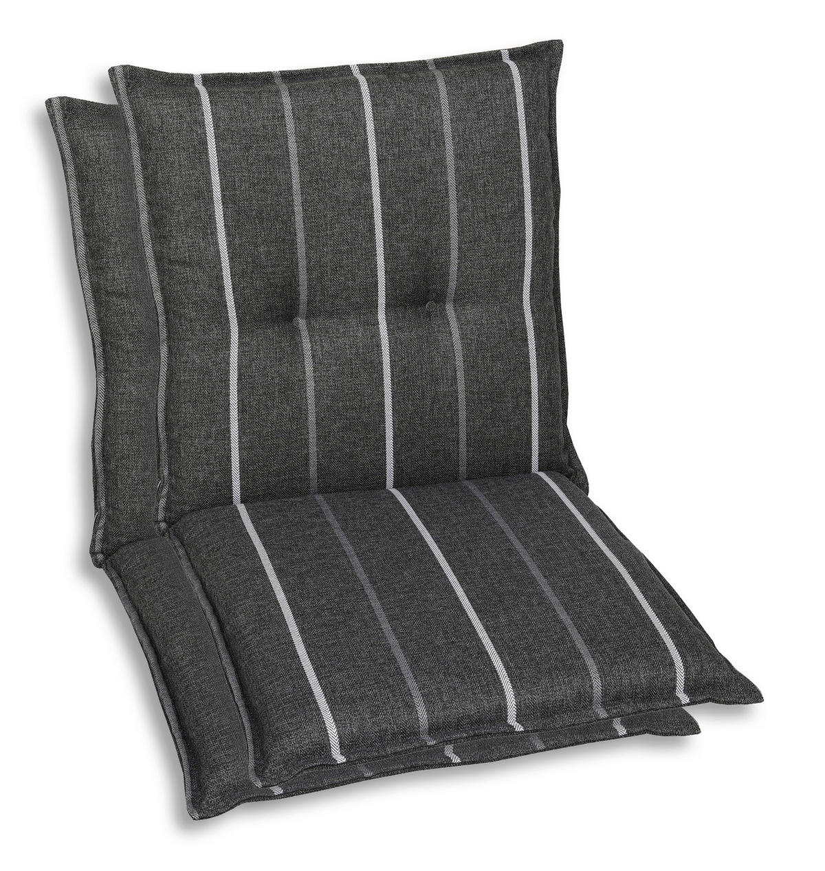 SESSELAUFLAGENSET Streifen  - Anthrazit, Basics, Textil (50/7/100cm)