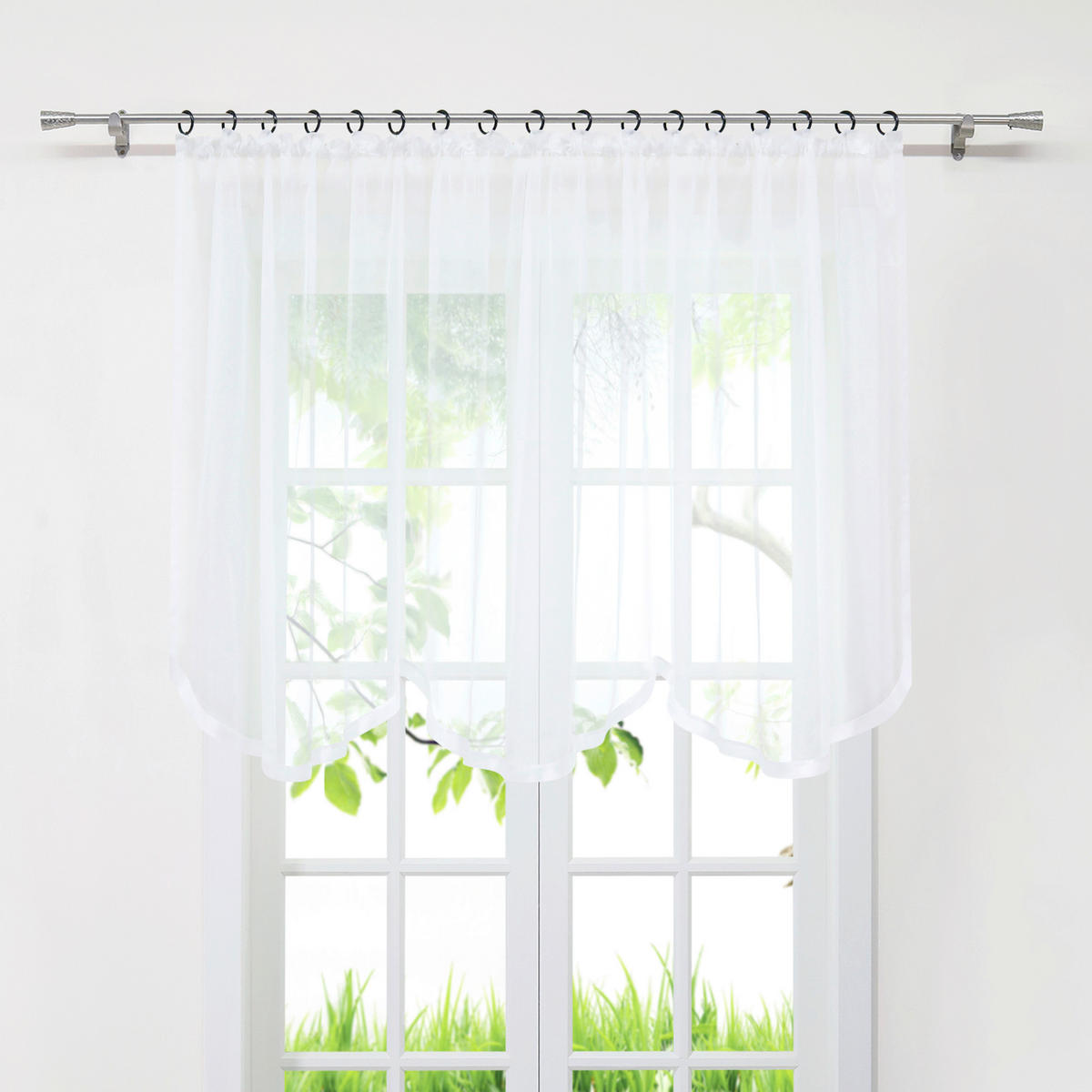 SCHEIBENGARDINE   300/120 cm   - Transparent, Basics, Textil (300/120cm)