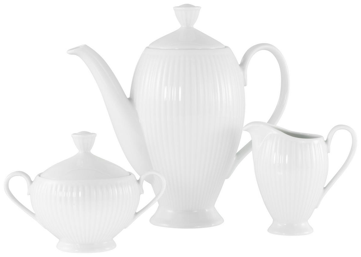KAFFEESET Valencia 3-teilig  - Weiß, Design, Keramik - Creatable