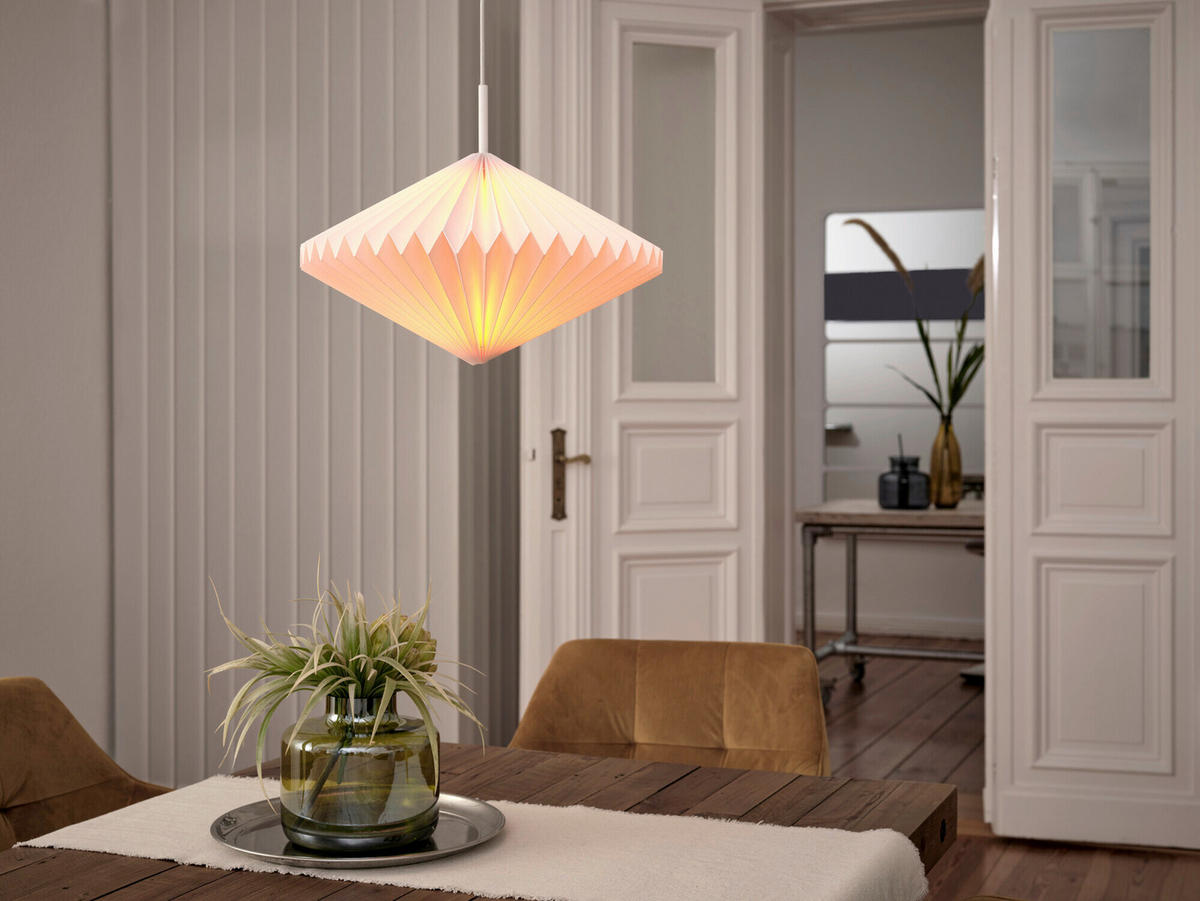 HÄNGELEUCHTE 45/140 cm  - Weiß, Basics, Papier/Metall (45/140cm) - Osram