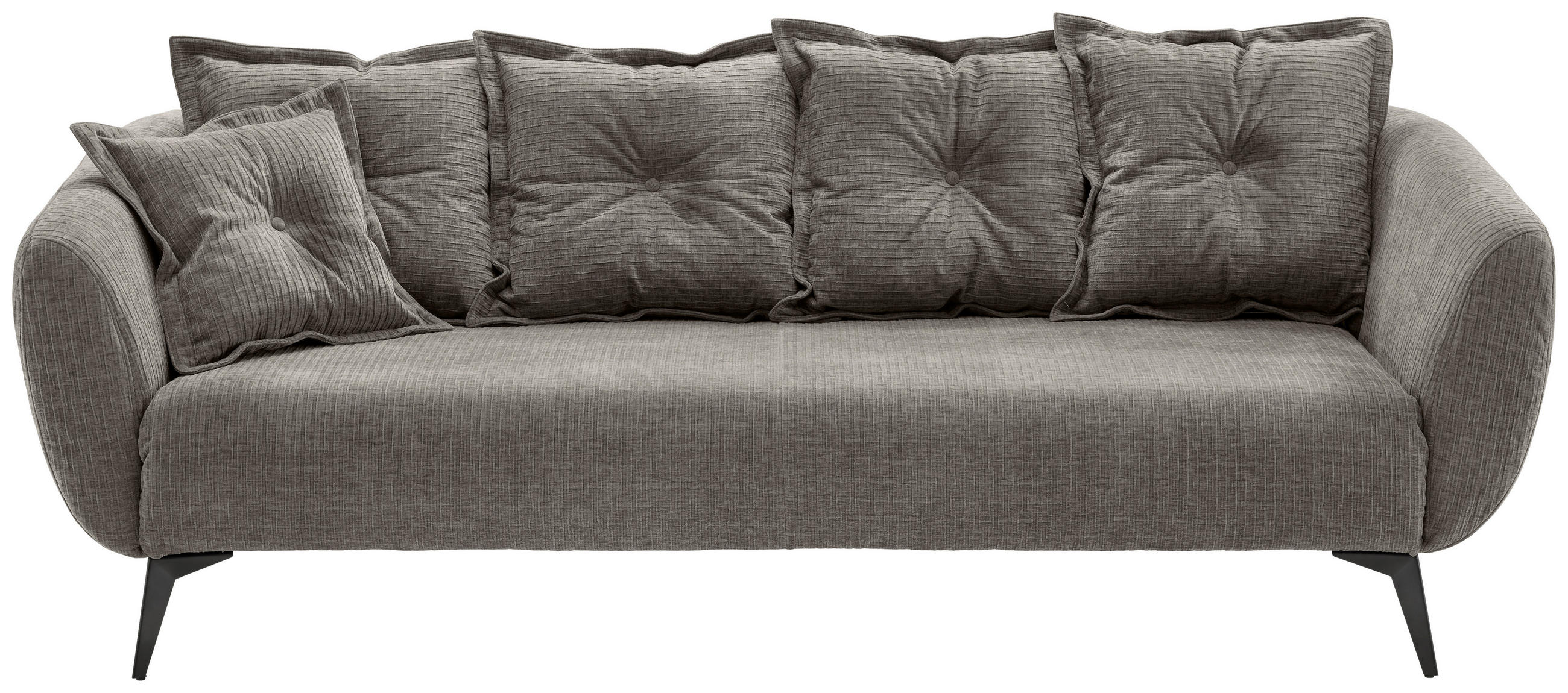 3-SITZER-SOFA Mikrofaser Graubraun  - Graubraun/Schwarz, MODERN, Textil/Metall (236/94/103cm) - Livetastic