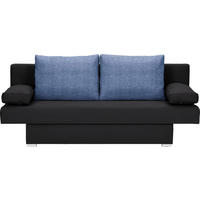 ROZKLÁDACÍ POHOVKA, textil, modrá, černá - modrá/černá, Design, textil/plast (190/74-86/80cm) - Carryhome