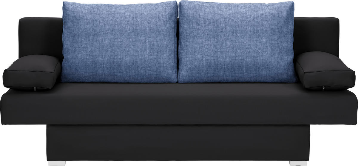 ROZKLÁDACÍ POHOVKA, textil, modrá, černá - modrá/černá, Design, textil/plast (190/74-86/80cm) - Carryhome