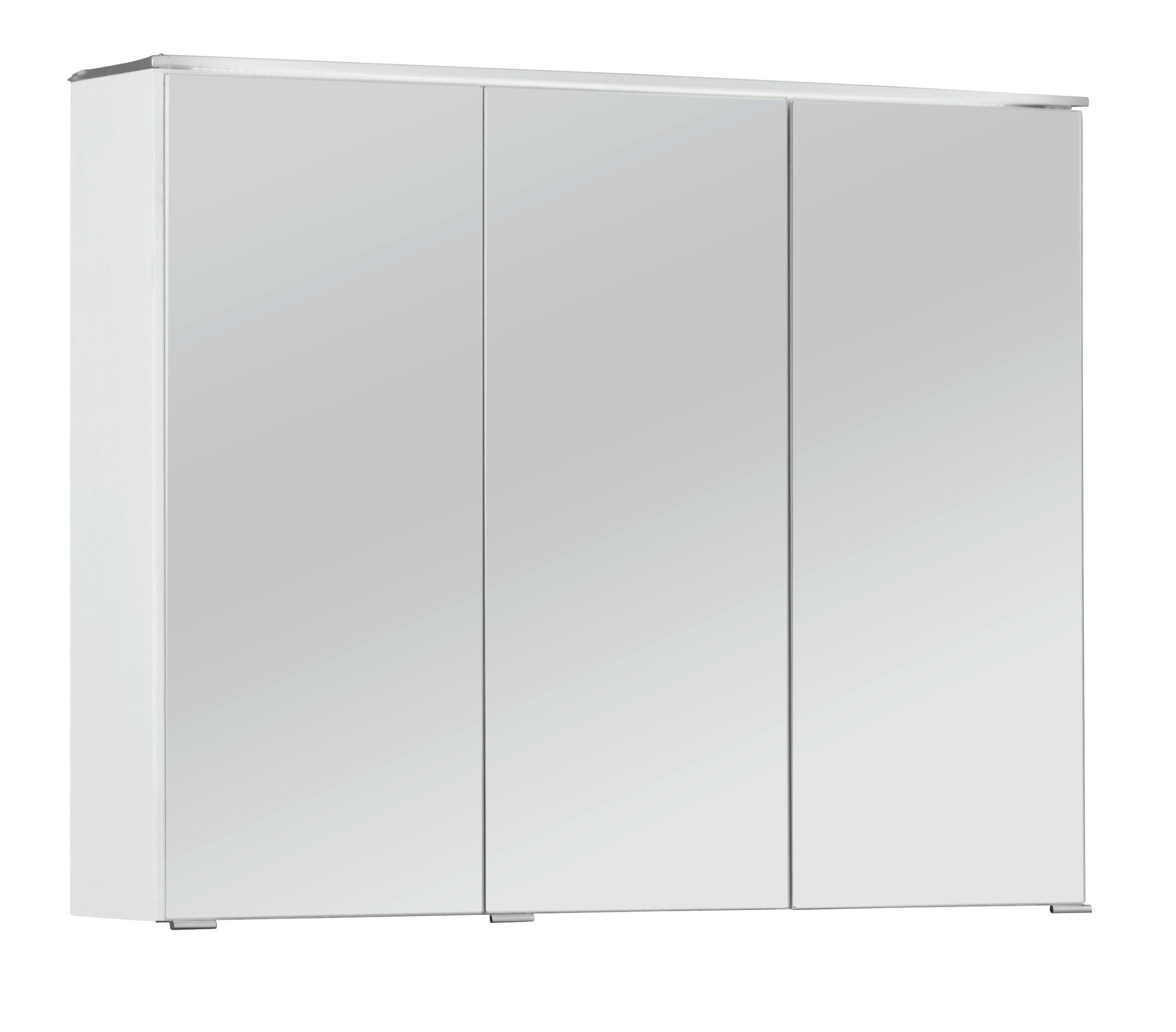 ZRKADLOVÁ SKRINKA, biela, 90/72/18 cm - biela/chrómová, Modern, kov/kompozitné drevo (90/72/18cm) - Stylife