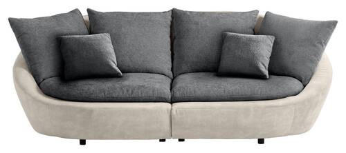 GRAND CANAPÉ in Chenille Anthrazit, Beige  - Anthrazit/Beige, Modern, Kunststoff/Textil (237/87/131cm) - Trendmanufaktur