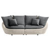 GRAND CANAPÉ in Chenille Anthrazit, Beige  - Anthrazit/Beige, Modern, Kunststoff/Textil (237/87/131cm) - Trendmanufaktur