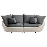 GRAND CANAPÉ in Chenille Anthrazit, Beige  - Anthrazit/Beige, Modern, Kunststoff/Textil (237/87/131cm) - Trendmanufaktur
