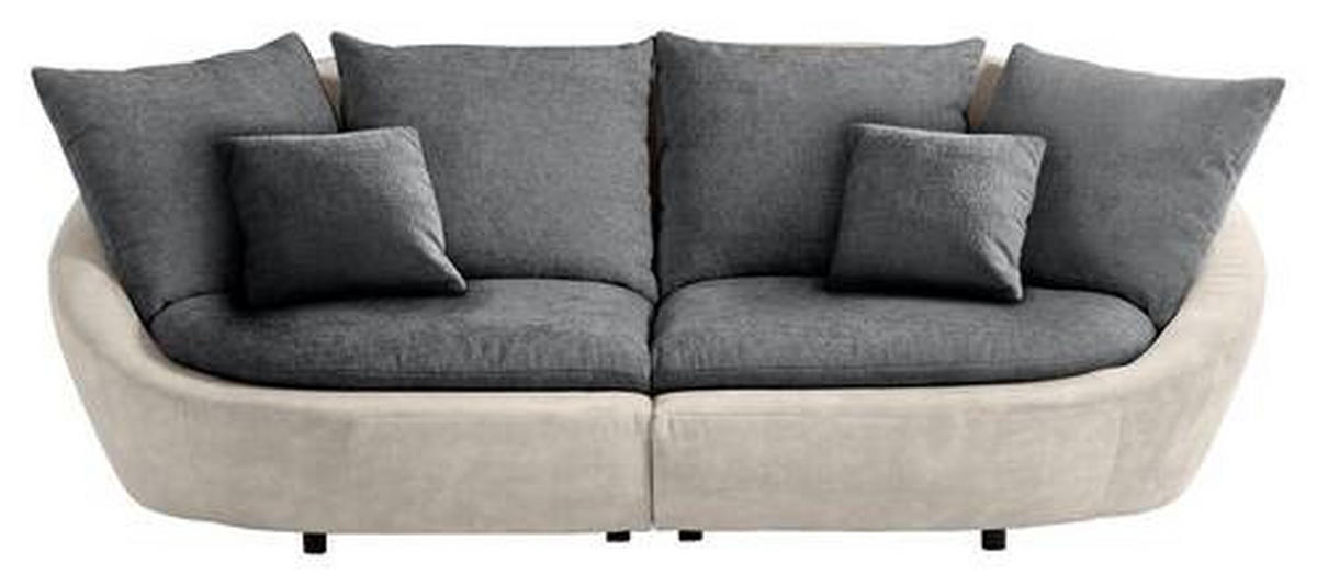 BIGSOFA in Chenille Anthrazit, Beige  - Anthrazit/Beige, Modern, Kunststoff/Textil (237/87/131cm) - Trendmanufaktur