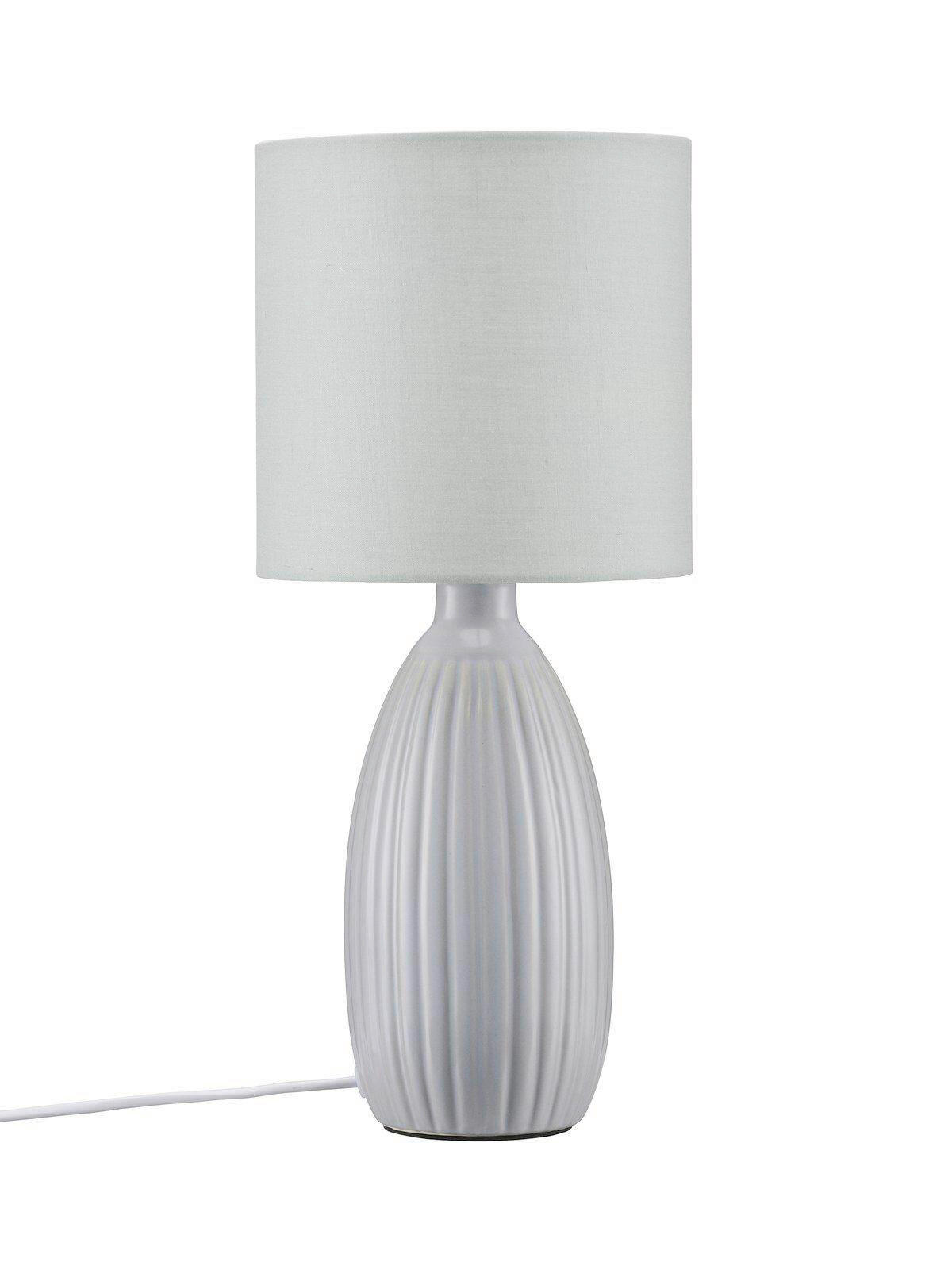 TISCHLEUCHTE Uno 25/37/10 cm   - Hellgrau, Design, Keramik/Textil (25/37/10cm) - PR Home