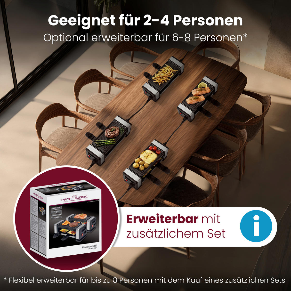 RACLETTE-GRILL  - Edelstahlfarben, Trend, Metall (29,5/10,1/20,6cm) - ProfiCook