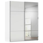 SCHWEBETÜRENSCHRANK 201/223/68 cm 2-türig Weiß  - Chromfarben/Weiß, KONVENTIONELL, Glas/Holzwerkstoff (201/223/68cm) - Novel