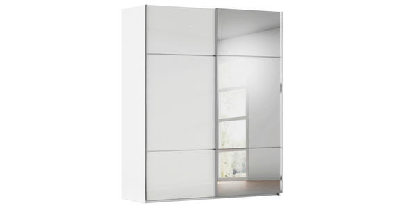 SCHWEBETÜRENSCHRANK 201/223/68 cm 2-türig Weiß - Chromfarben/Weiß, KONVENTIONELL, Glas/Holzwerkstoff (201/223/68cm) - Novel