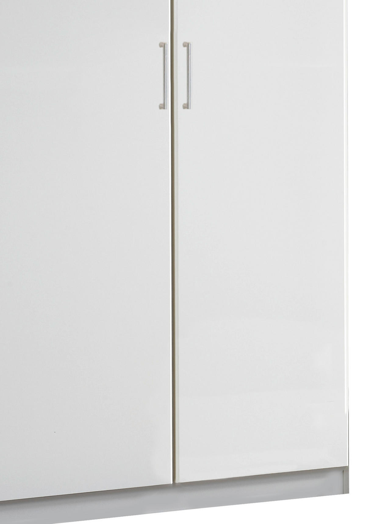 SKRIŇA S OTOČNÝMI DVERAMI, biela, 90/199/58 cm - biela/hliníková, Konventionell, kompozitné drevo/plast (90/199/58cm) - MID.YOU