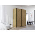 SCHWEBETÜRENSCHRANK 180/223/68 cm 2-türig Eichefarben  - Eichefarben/Schwarz, Design, Holz/Holzwerkstoff (180/223/68cm) - Novel