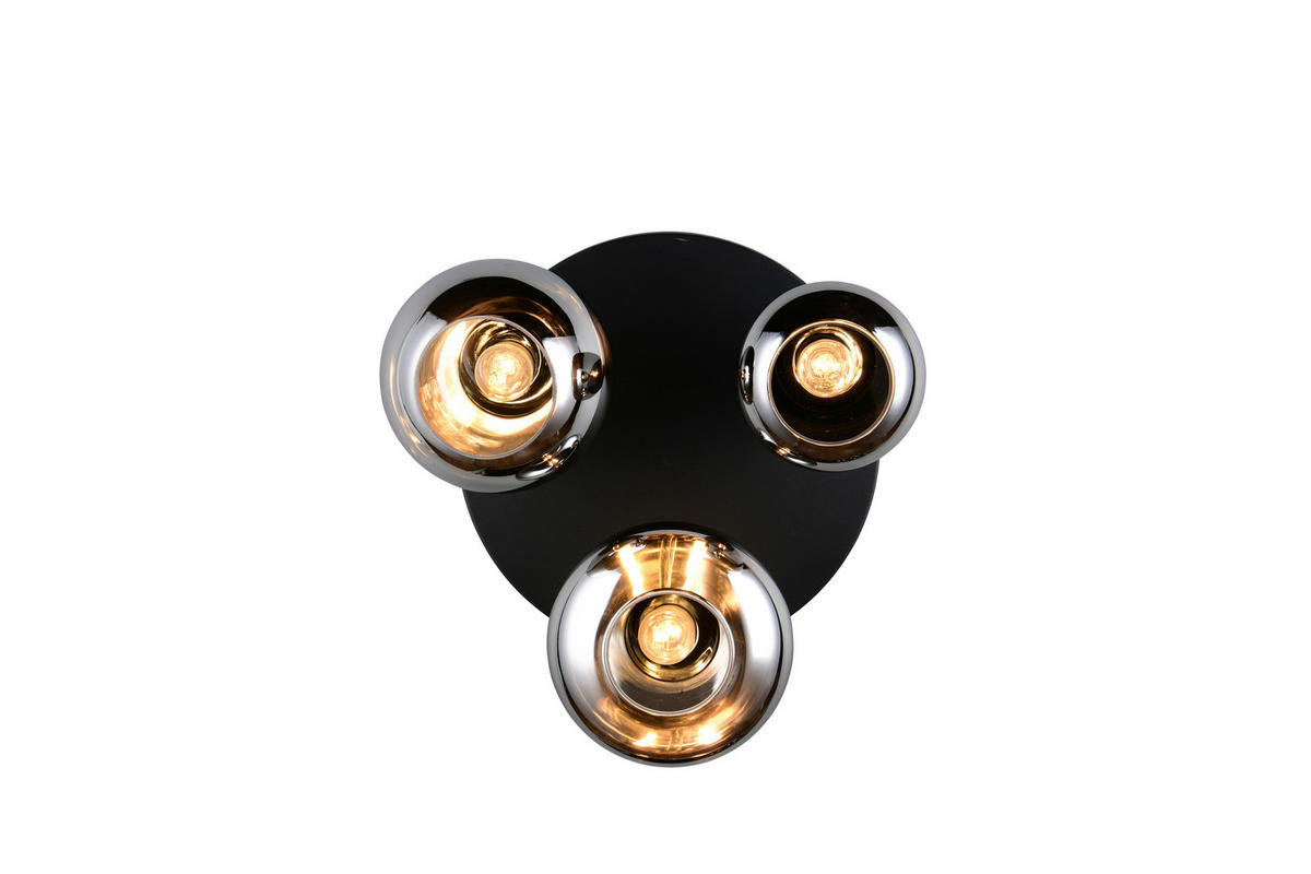 DECKENLEUCHTE LUMINA 48,5/24,5 cm   - Schwarz Hochglanz/Schwarz, Trend, Glas/Metall (48,5/24,5cm) - Trio Leuchten