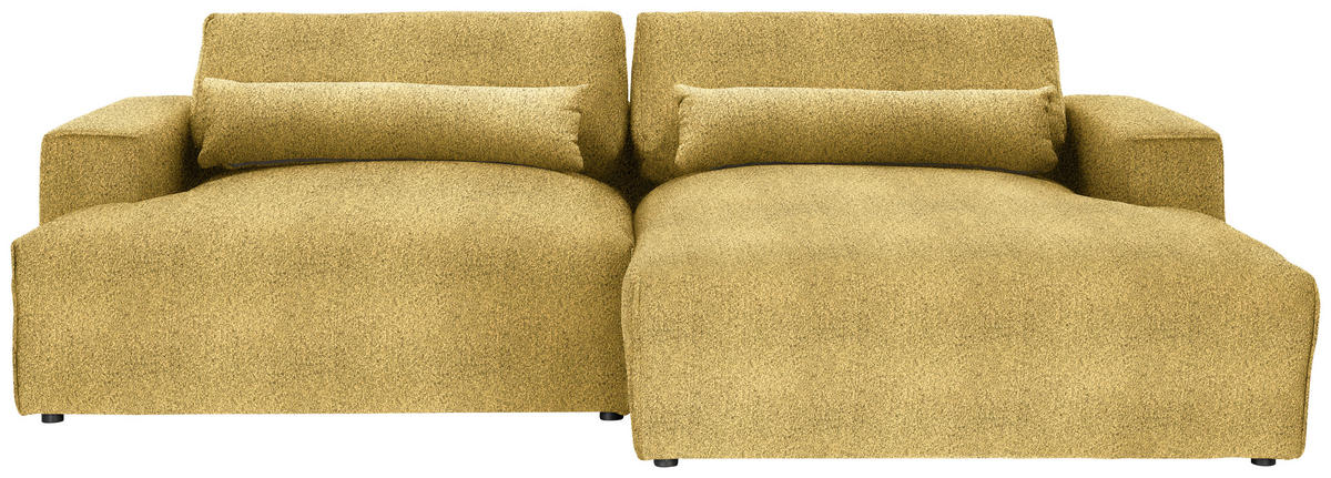 ECKSOFA Felicia in Chenille Currygelb  267/187 cm  - Currygelb/Schwarz, Design, Kunststoff/Textil (267/187cm) - Stylife