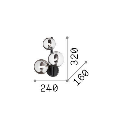 WANDLEUCHTE   - Messingfarben/Weiß, Design, Glas/Metall (24/32/16cm) - Ideal Lux