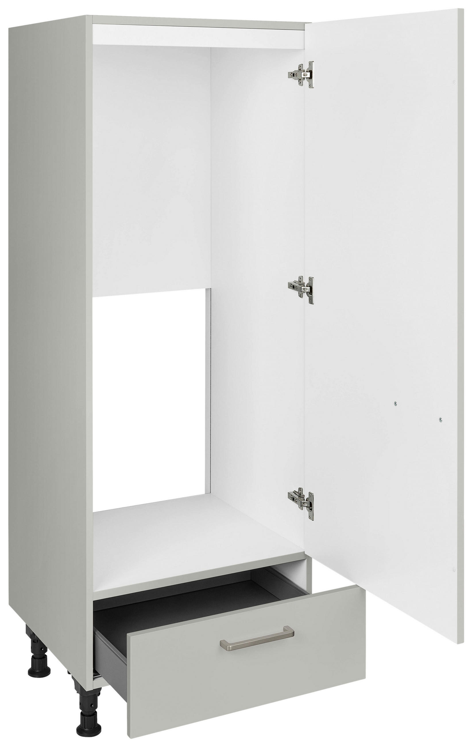 GERÄTEUMBAUSCHRANK 60/168/58 cm in Grau - Edelstahlfarben/Grau, MODERN, Holzwerkstoff/Metall (60/168/58cm) - Nobilia