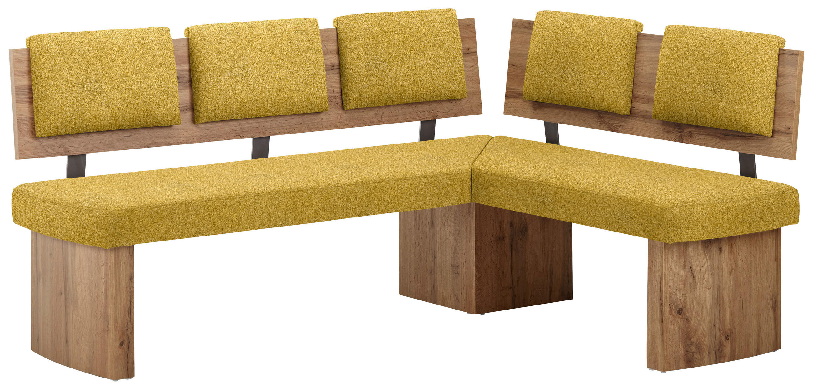 ECKBANK 165/125 cm  in Eichefarben, Senfgelb  - Eichefarben/Senfgelb, KONVENTIONELL, Holzwerkstoff/Textil (165/125cm) - Cantus
