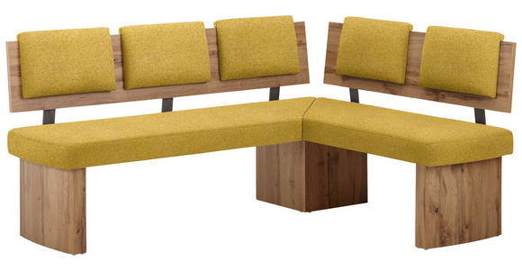 ECKBANK 165/125 cm in Eichefarben, Senfgelb - Eichefarben/Senfgelb, KONVENTIONELL, Holzwerkstoff/Textil (165/125cm) - Cantus