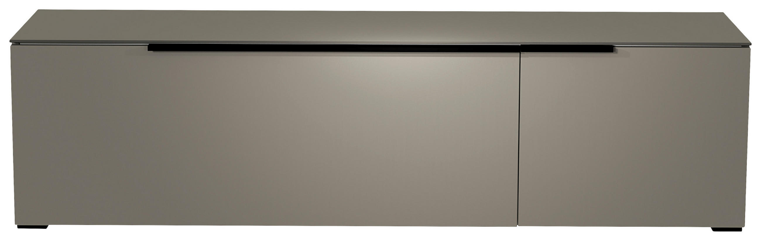 LOWBOARD Grau, Schwarz 160/43/45 cm - Schwarz/Grau, Design, Glas/Holzwerkstoff (160/43/45cm) - Moderano