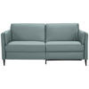 3-SITZER-SOFA in Leder Blau  - Blau/Schwarz, Design, Leder/Metall (190/84/99cm) - Dieter Knoll