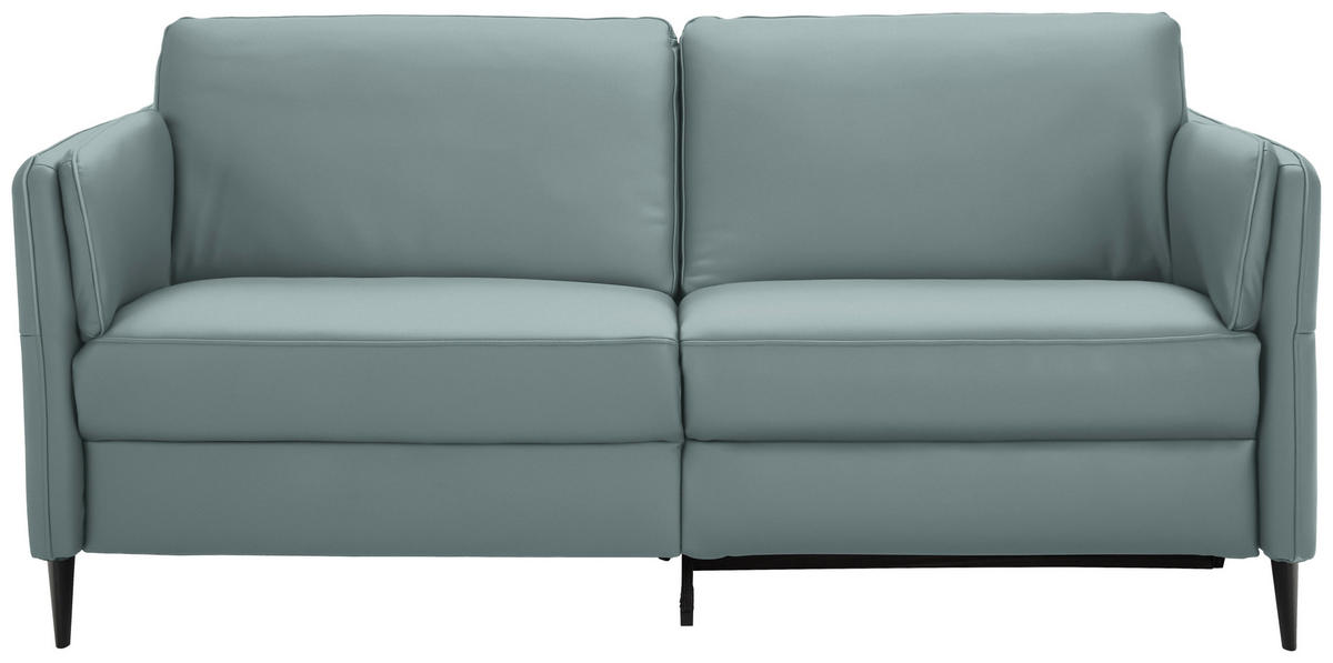3-SITZER-SOFA in Leder Blau  - Blau/Schwarz, Design, Leder/Metall (190/84/99cm) - Dieter Knoll