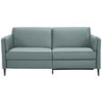 3-SITZER-SOFA in Leder Blau  - Blau/Schwarz, Design, Leder/Metall (190/84/99cm) - Dieter Knoll