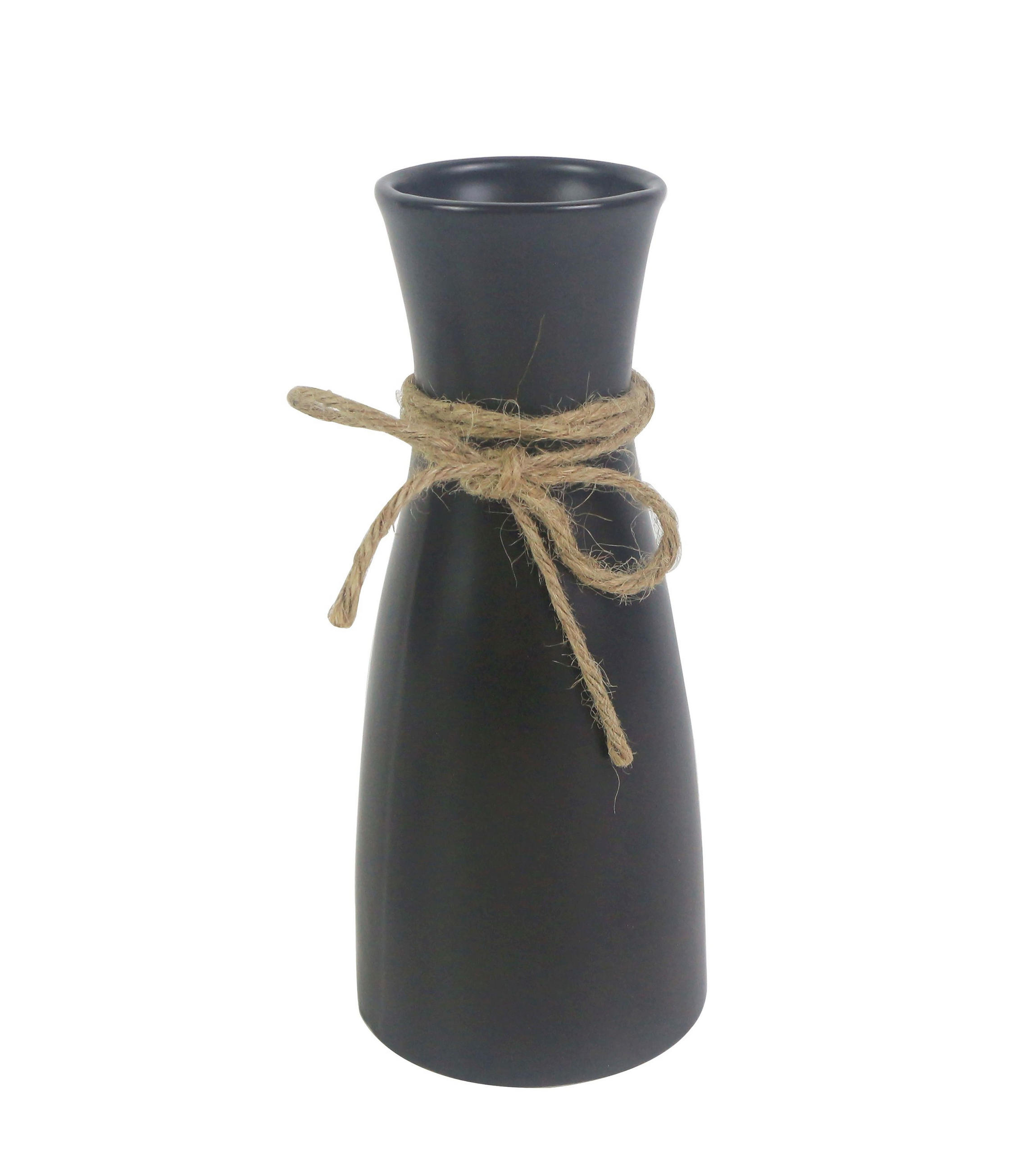 VAS 20  cm  - svart/naturfärgad, Basics, textil/keramik (8,5/20cm) - Ambia Home