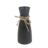 VASE 20  cm  - Schwarz/Naturfarben, Basics, Keramik/Textil (8,5/20cm) - Ambia Home