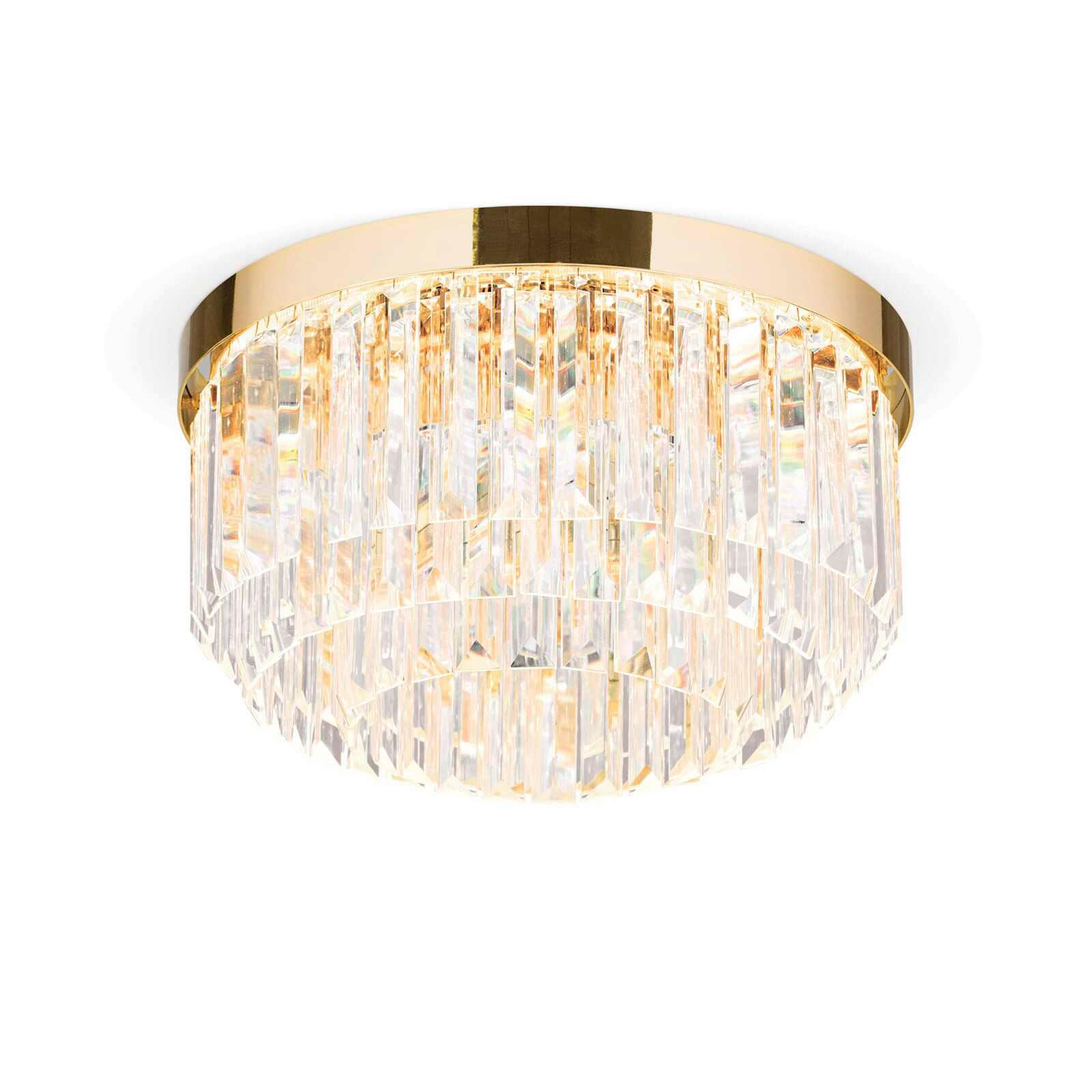 XXXLutz Kristall-Deckenleuchte Prism Gold 19 cm
