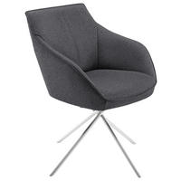 ARMLEHNSTUHL Nickel Flachgewebe  - Edelstahlfarben/Grau, Design, Textil/Metall (60/84/67cm) - Koinor