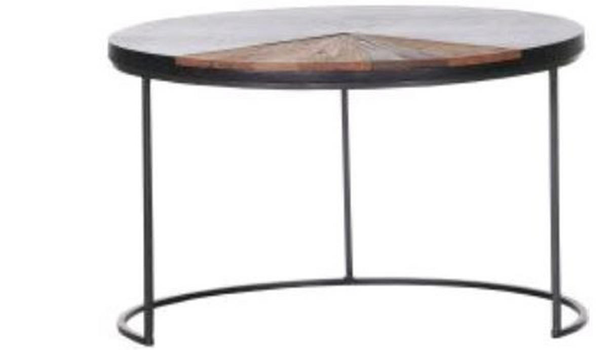 MĂSUțĂ DE CAFEA metal  65/40 cm  - negru, Design, metal/lemn (65/40cm)