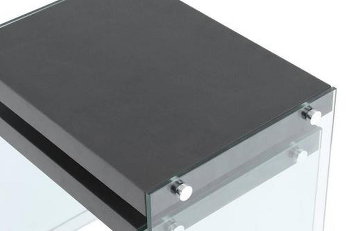 SIDOBORD SET i glas, trämaterial  - klar/svart, Basics, trämaterial/glas - Kayoom