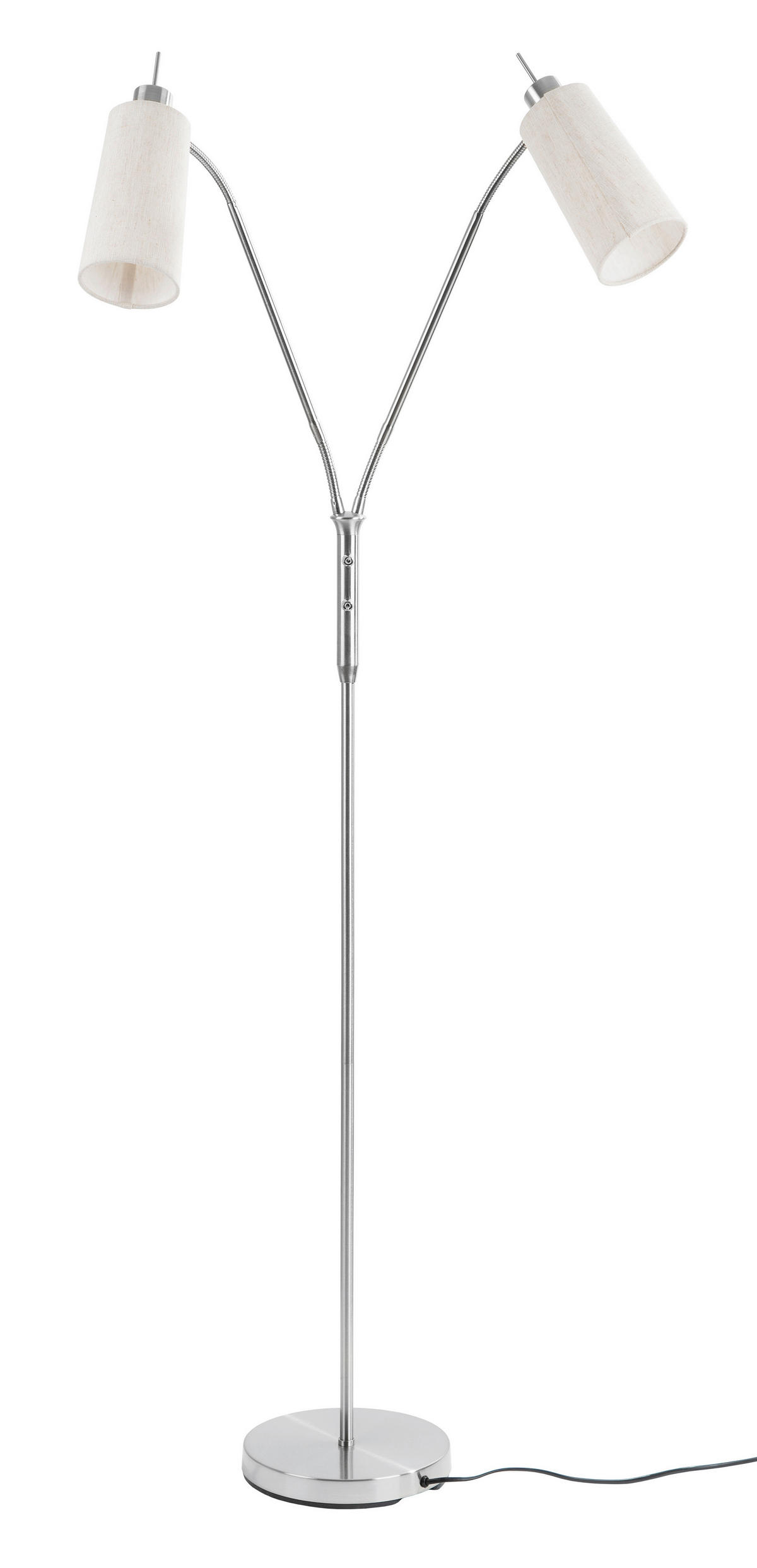 STEHLEUCHTE 66,2/66,2/158 cm    - Beige/Nickelfarben, Basics, Kunststoff/Textil (66,2/66,2/158cm) - Globo