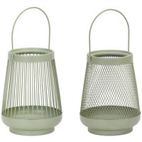 WINDLICHT Grün 15/19,5 cm  - Grün, Trend, Metall (15/19,5cm) - Ambia Home