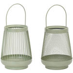 WINDLICHT Grün 15/19,5 cm  - Grün, Trend, Metall (15/19,5cm) - Ambia Home