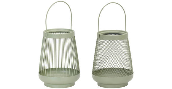 WINDLICHT Grün 15/19,5 cm  - Grün, Trend, Metall (15/19,5cm) - Ambia Home