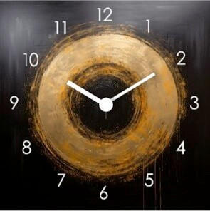 WANDUHR Schwarz, Goldfarben 30/30/3,1 cm  - Goldfarben/Schwarz, Basics, Glas (30/30/3,1cm) - Euroart