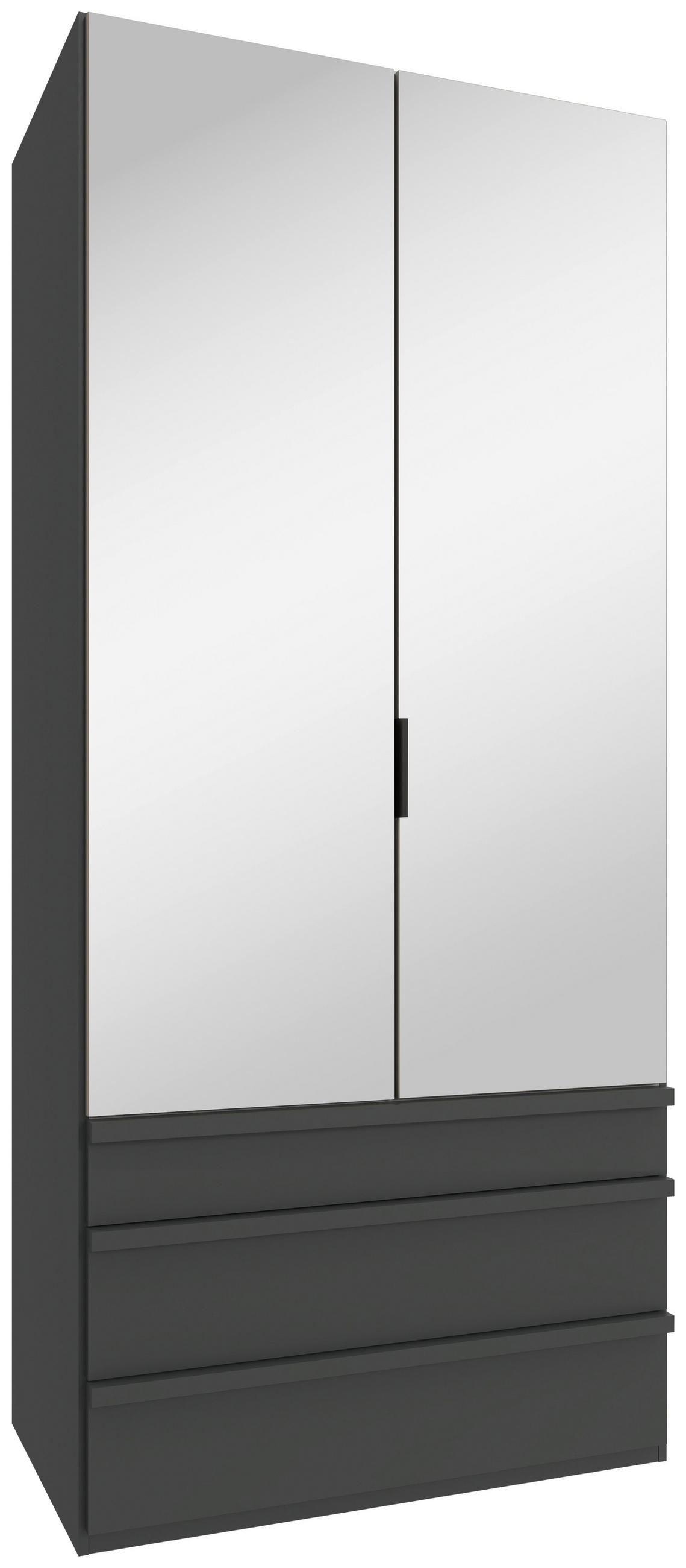 FALTTÜRENSCHRANK in Graphitfarben  - Schwarz/Graphitfarben, Design, Glas/Holzwerkstoff (100/236/58cm) - Boxxx