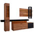 WOHNWAND Kernbuche vollmassiv Anthrazit, Buchefarben - Anthrazit/Buchefarben, Design, Glas/Holz (308/206/49cm) - Valnatura