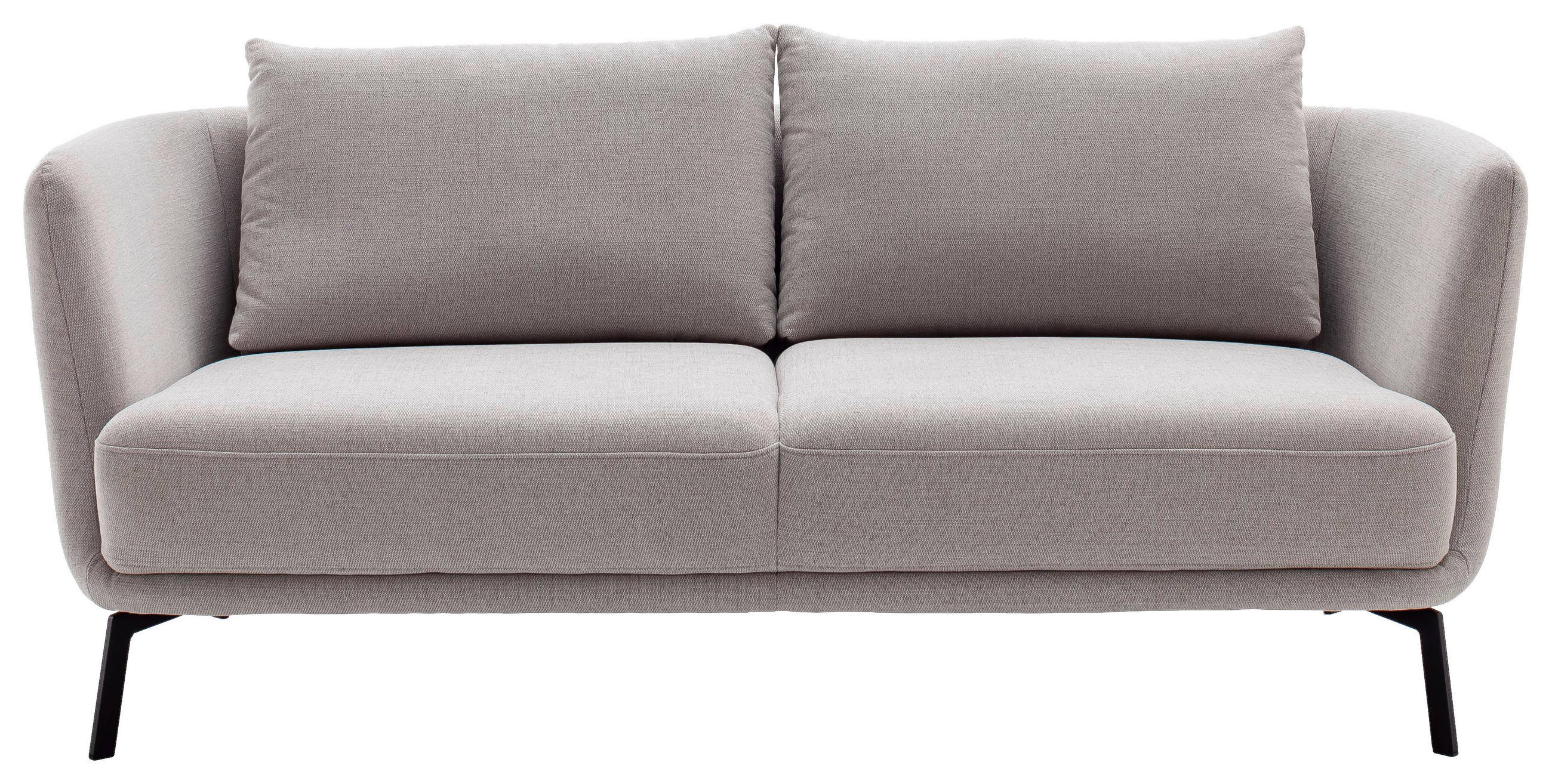 2,5-SITZER Flachgewebe Platinfarben  - Platinfarben/Schwarz, Design, Textil/Metall (190/71/91cm) - Schöner Wohnen