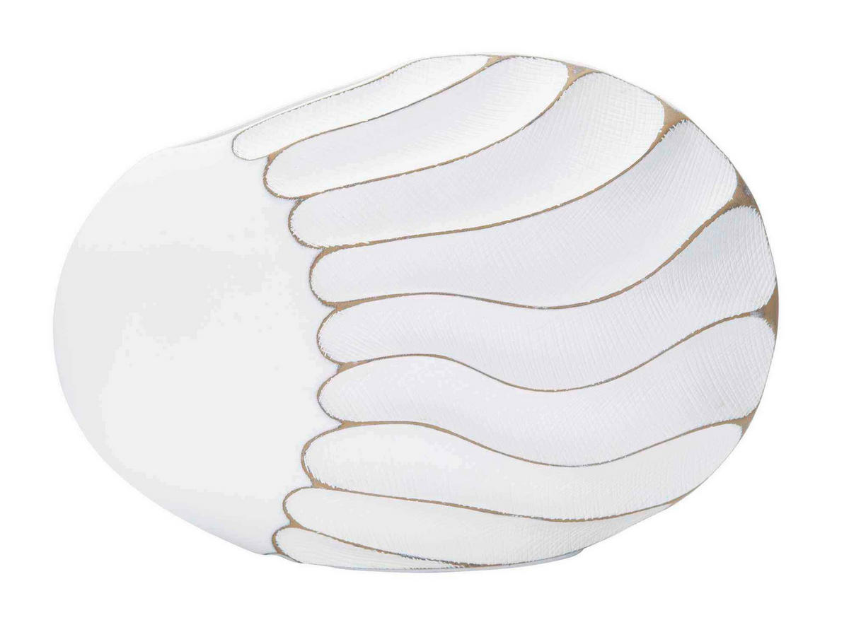 Vase Polyresin Lines  - Weiß, Basics, Kunststoff (34/24.5/11.5cm)