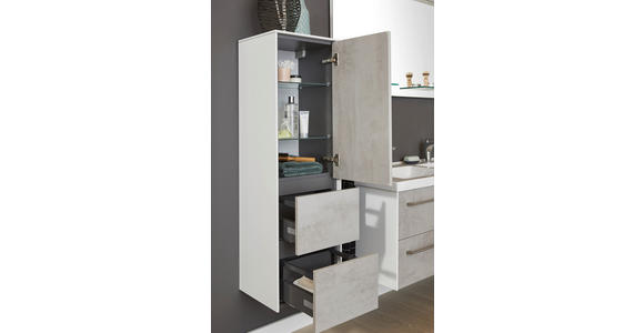MIDISCHRANK 37/121/33 cm - Hellgrau, Design, Glas/Holzwerkstoff (37/121/33cm) - Dieter Knoll